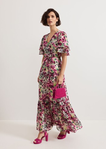 Phase Eight Violet Floral Dress Multicolor Australia | MH0217469